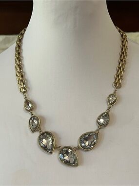 Kenneth Cole Crackle Glass Gold-Tone Link Teardrop Necklace - Womens Jewelry